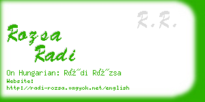 rozsa radi business card